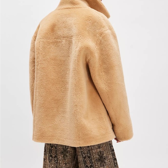 Free People Tan and Cream Teddy Jacket - Picture 4 of 9